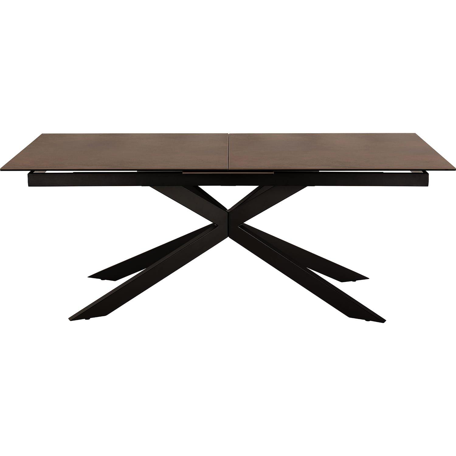 mutoni Table à manger Isolde vitrocéramique marron extensible 240  