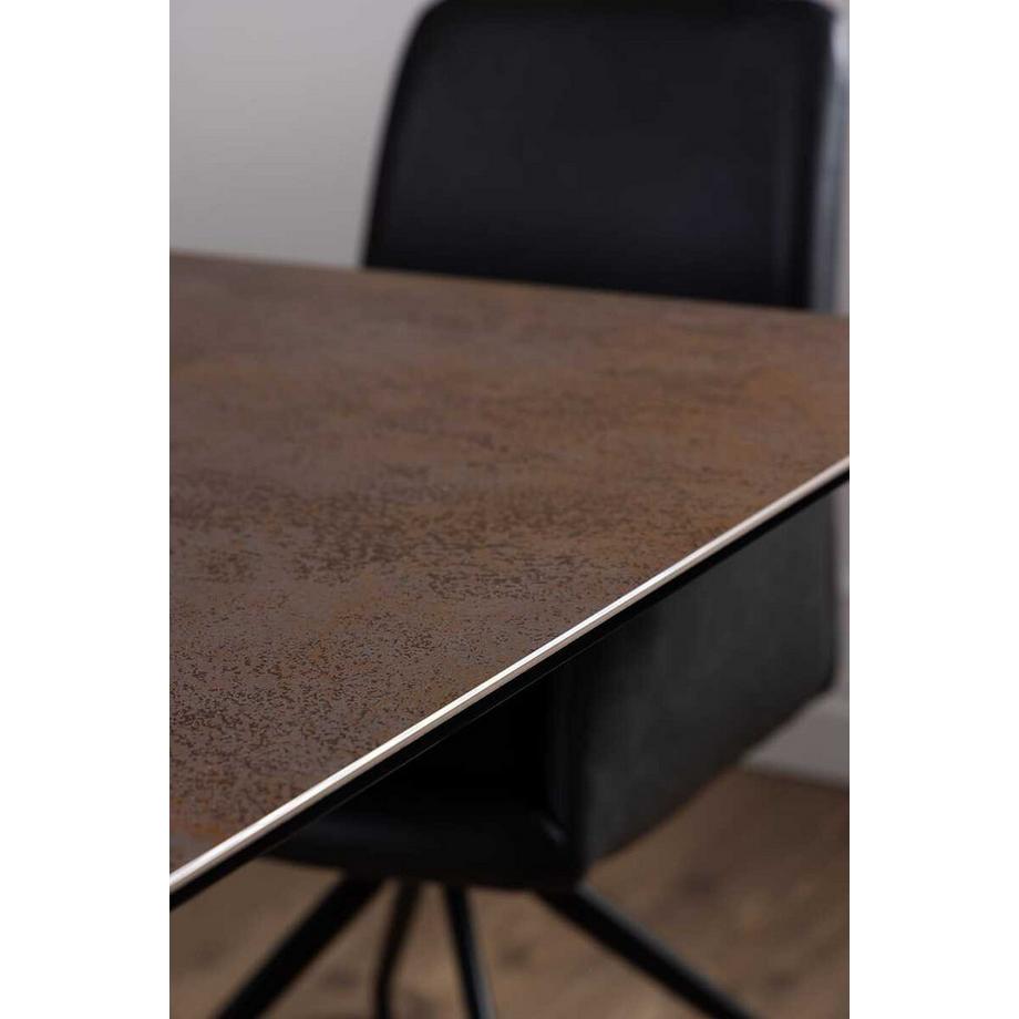 mutoni Table de salle à manger Isolde verre céramique brun extensible 240  