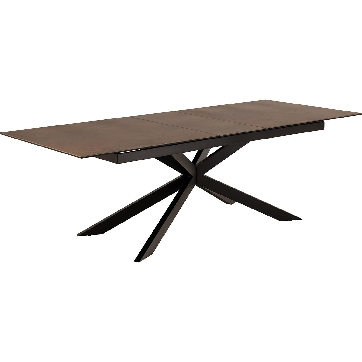 mutoni Table à manger Isolde vitrocéramique marron extensible 240  