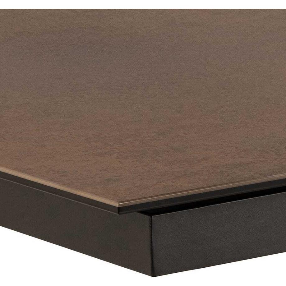 mutoni Table de salle à manger Isolde verre céramique brun extensible 240  