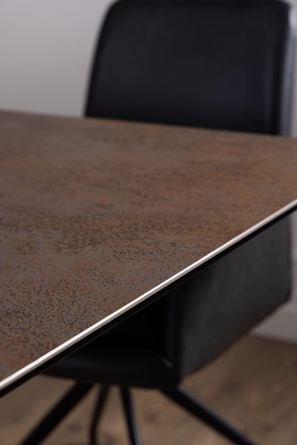 mutoni Table à manger Isolde vitrocéramique marron extensible 240  