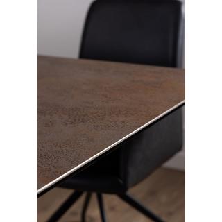 mutoni Table à manger Isolde vitrocéramique marron extensible 240  