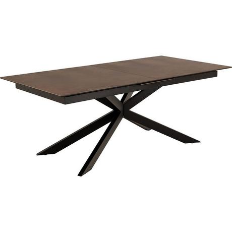 mutoni Table à manger Isolde vitrocéramique marron extensible 240  