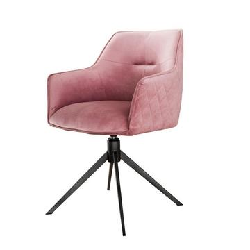 Chaise pivotante Pull Velours rose