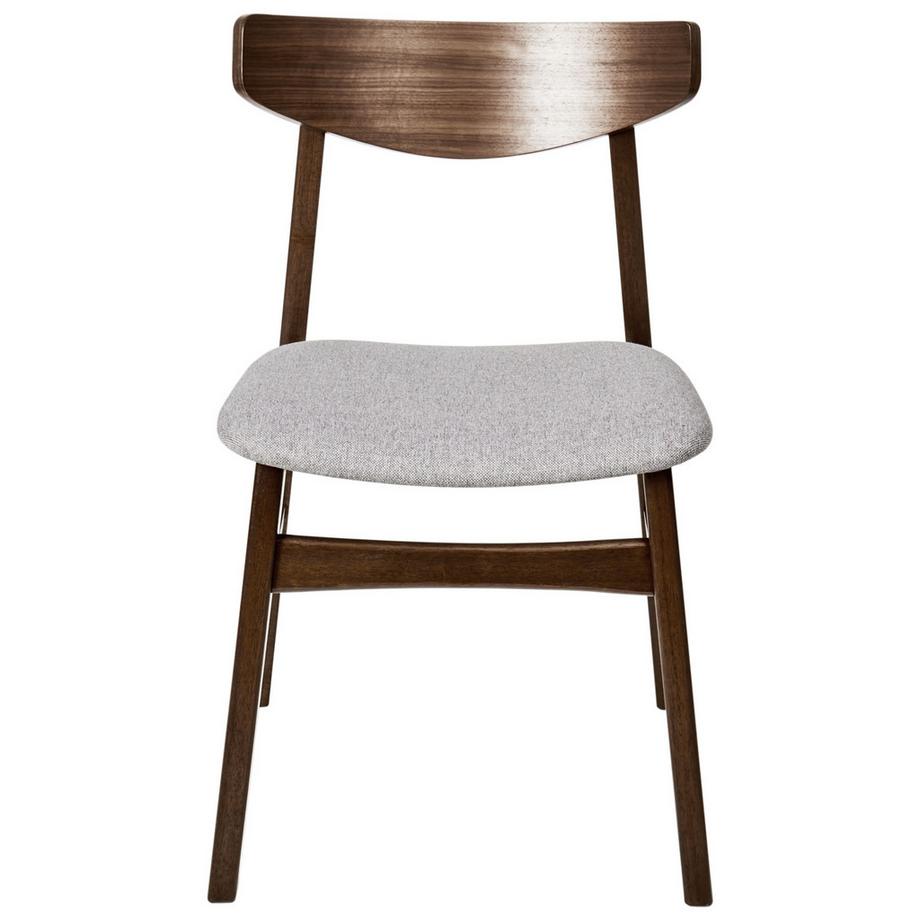 Beliani Esszimmerstuhl 2er Set aus Gummibaumholz Minimalistisch SMILEY  