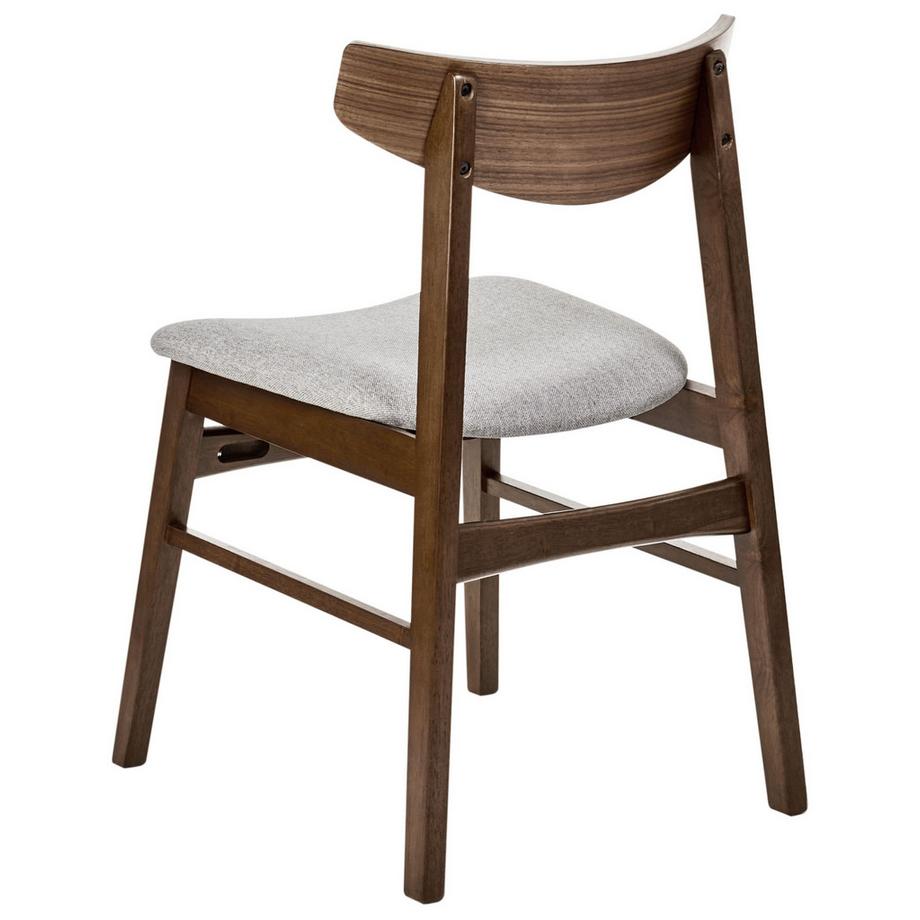 Beliani Esszimmerstuhl 2er Set aus Gummibaumholz Minimalistisch SMILEY  