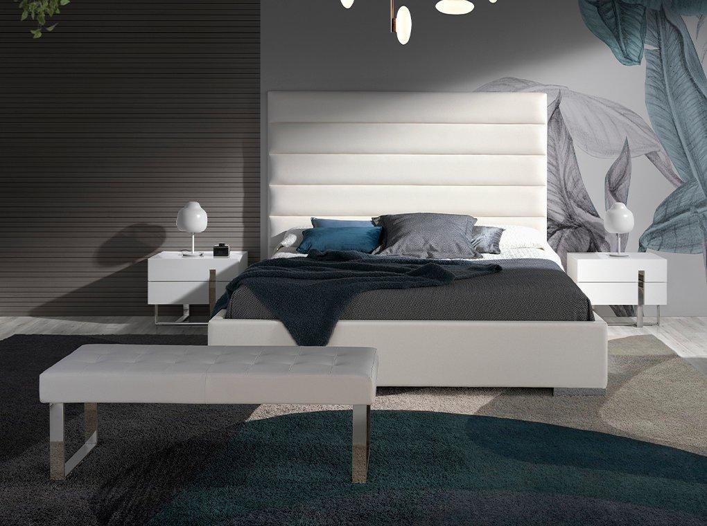 ANGEL CERDA Comodino legno bianco e acciaio cromato  