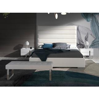 ANGEL CERDA Comodino legno bianco e acciaio cromato  