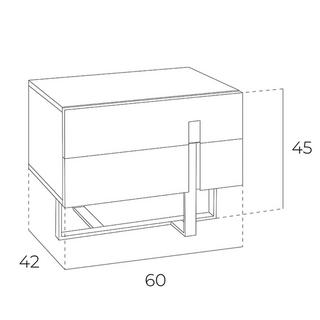 ANGEL CERDA Comodino legno bianco e acciaio cromato  
