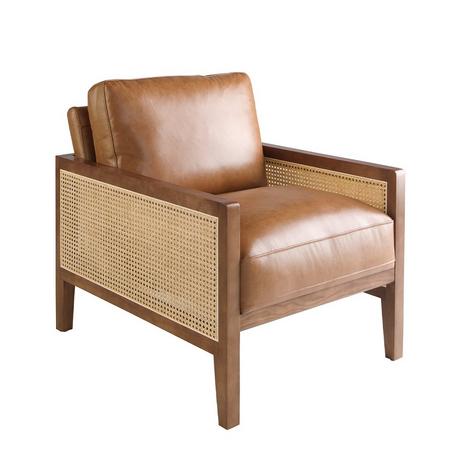 ANGEL CERDA Fauteuil en cuir marron  