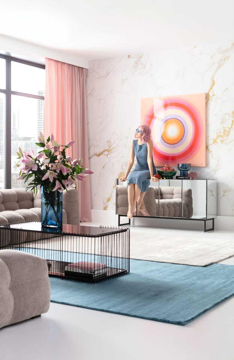 KARE Design Leinwandbild Tendency Circle pink 120x120  