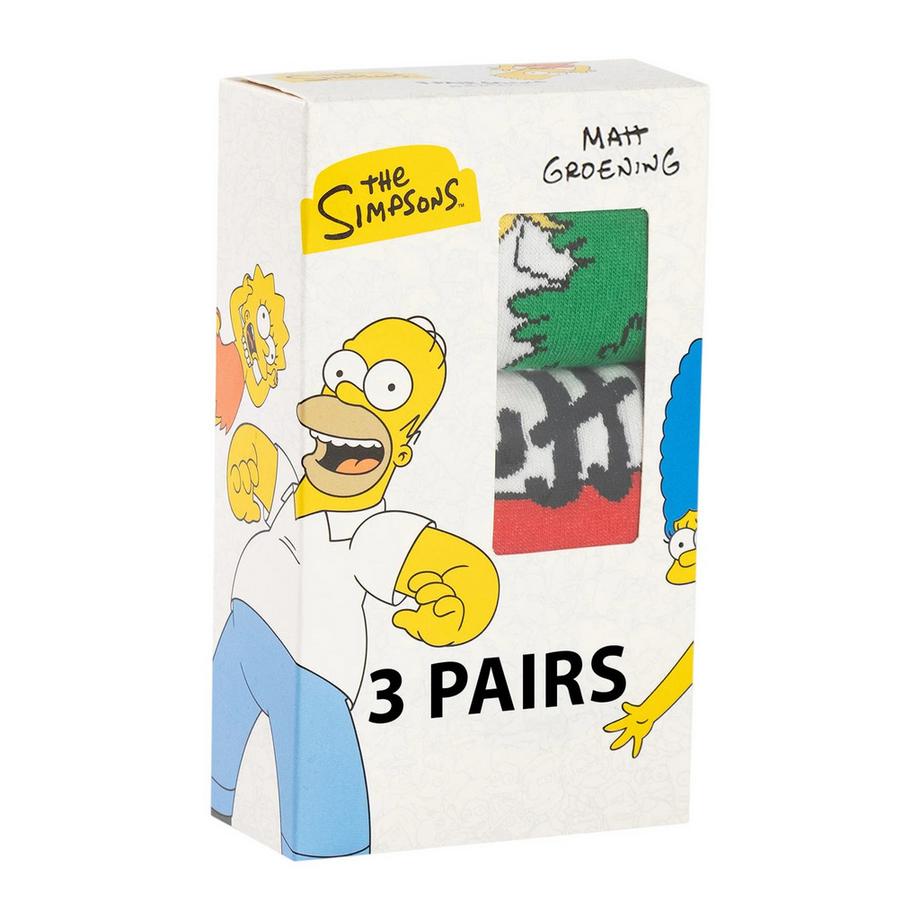 The Simpsons  Calzini Homer Simpson Lunghezza Polpaccio Misura  (Confezione da tre) 