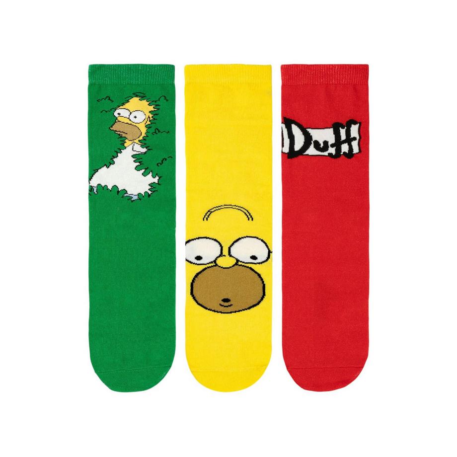 Calzini Homer Simpson Lunghezza Polpaccio Misura  (Confezione da tre)