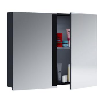 Badschrank zeitlos | Maße ca. H. 59 x B. 60 x T. 12 cm | Zwei Drehtüren | Spiegelschrank - Badinos 59 x 60 cm