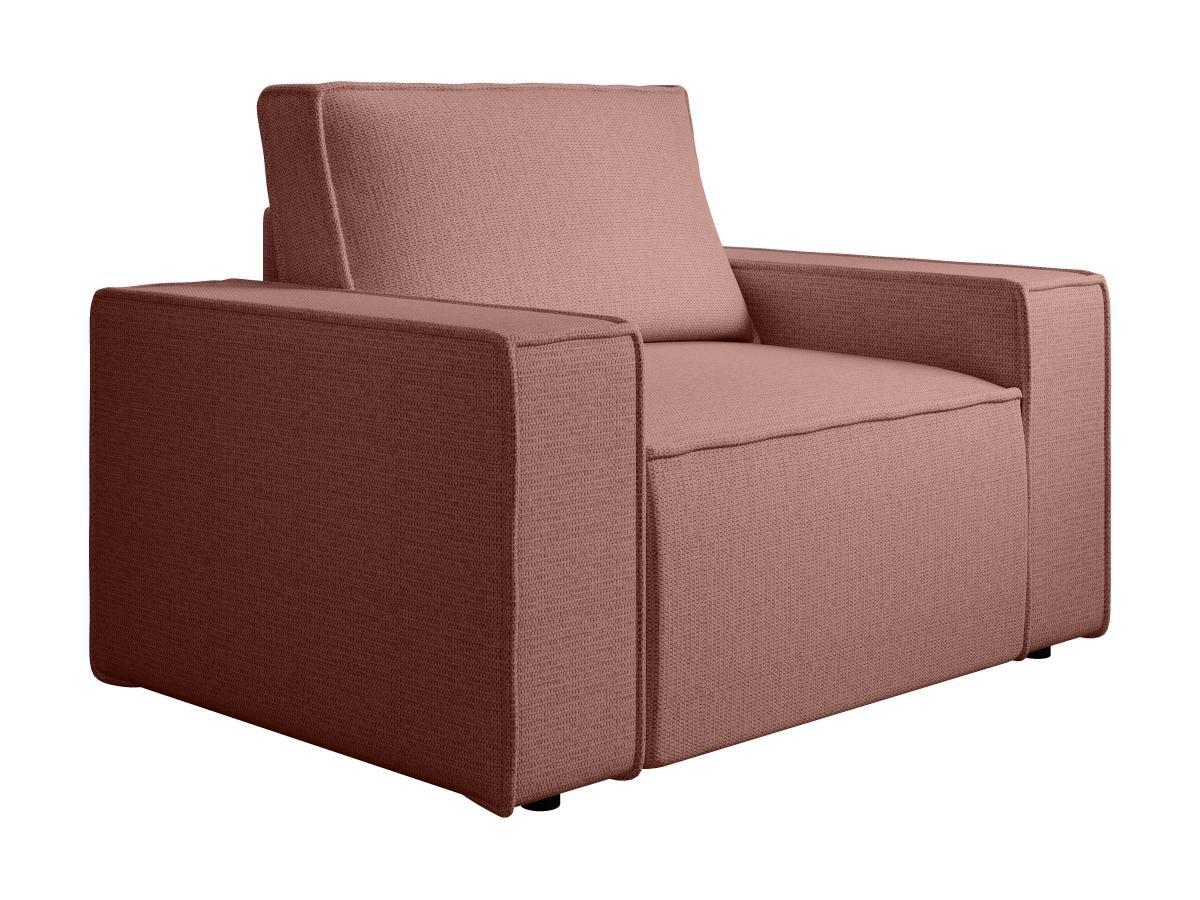 Vente-unique Fauteuil en tissu texturé terracotta AMELIA  