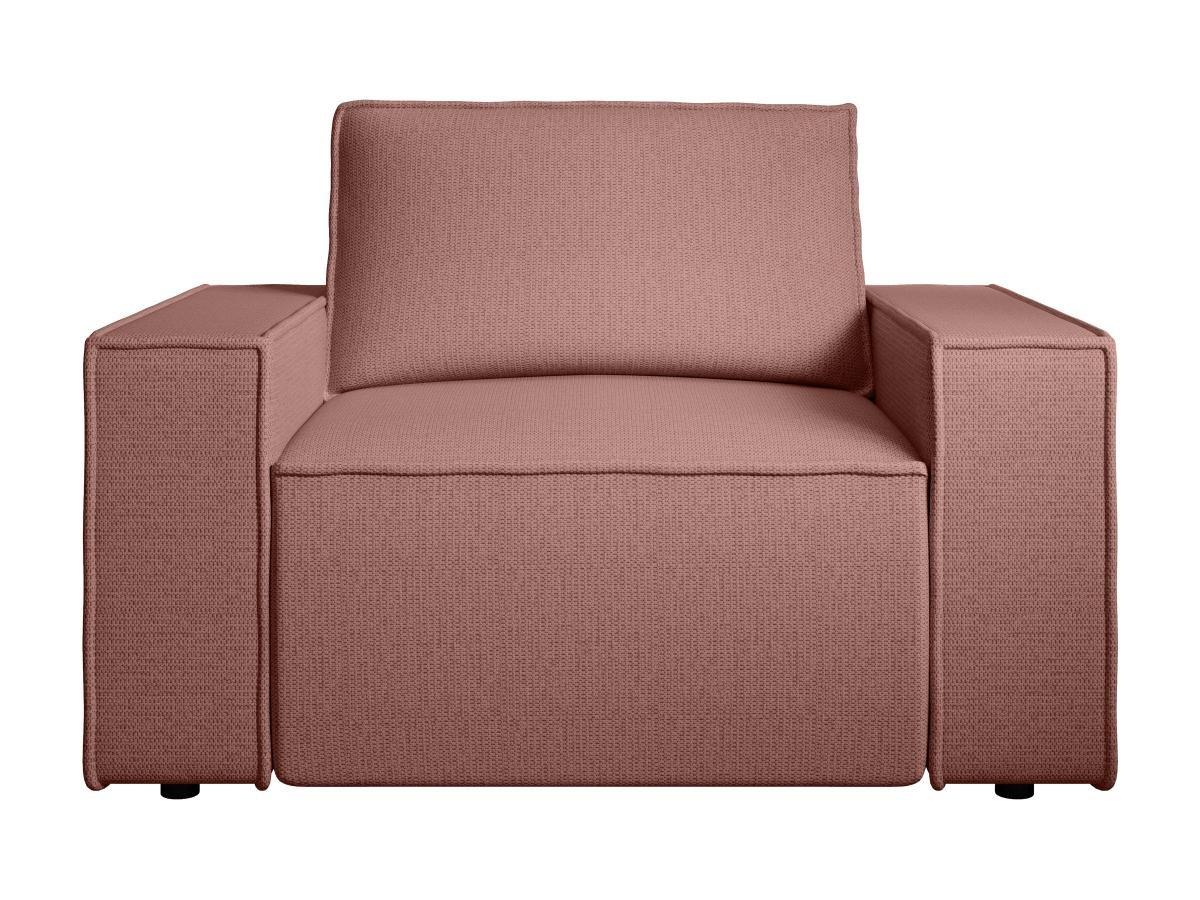 Vente-unique Fauteuil en tissu texturé terracotta AMELIA  