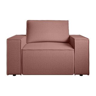 Vente-unique Fauteuil en tissu texturé terracotta AMELIA  
