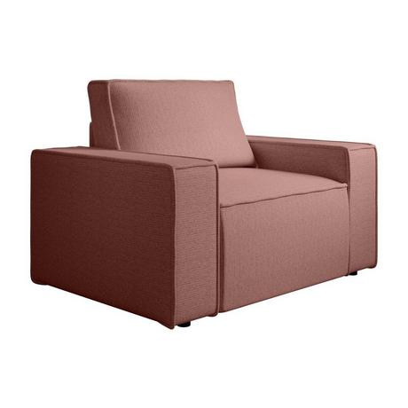 Vente-unique Fauteuil en tissu texturé terracotta AMELIA  