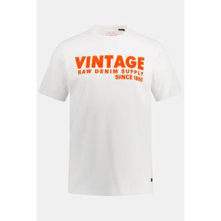 JP1880  T-shirt à manches courtes, col rond et imprimé vintage 