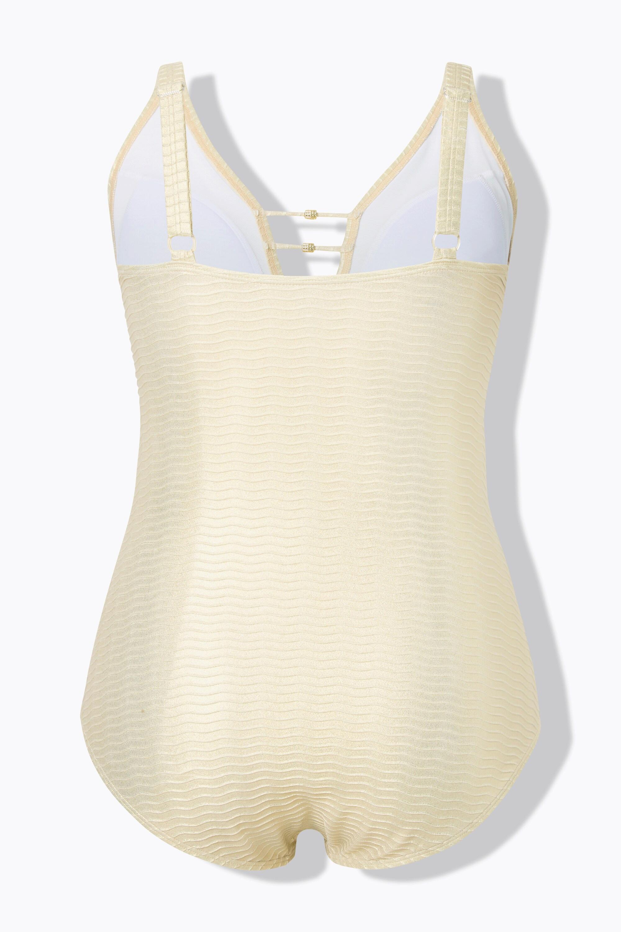 Ulla Popken Costume da bagno Motivo Onde Coppe Morbide Spalline Regolabili  