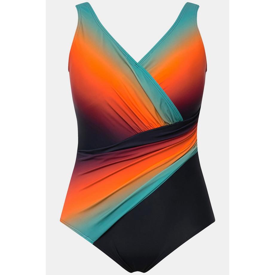 Ulla Popken Costume da bagno Sfumato Coppe Morbide Drappeggio Riciclato  