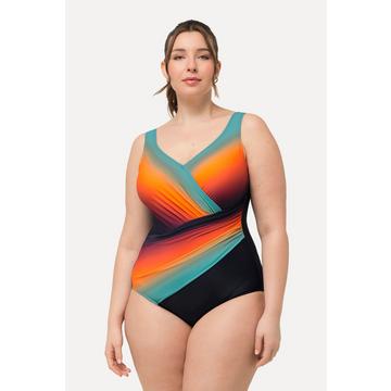 Maillot de bain à dégradé de couleurs, drapé et bonnets souples. Matière recyclée