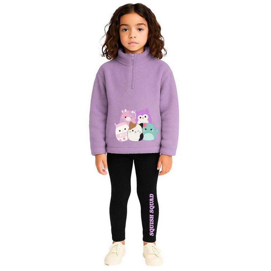Squishmallows  Set Di Abbigliamento Da Casa Borg Mezza Cerniera Ragazze 