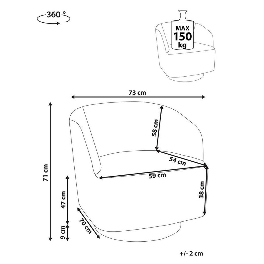 Beliani Fauteuil en Bouclé Rétro LAVIK  