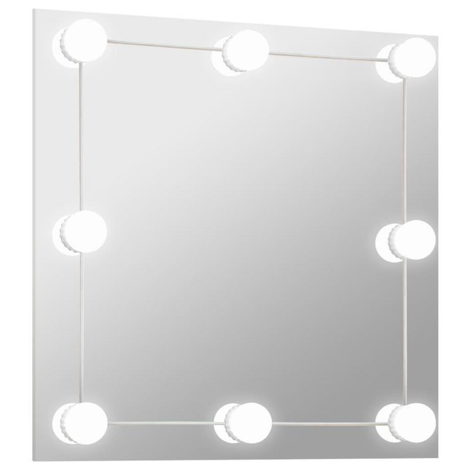 Miroir mural avec lampe led verre