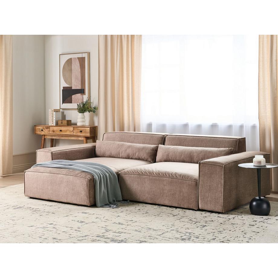 Beliani Ecksofa aus Stoff  HELLNAR  