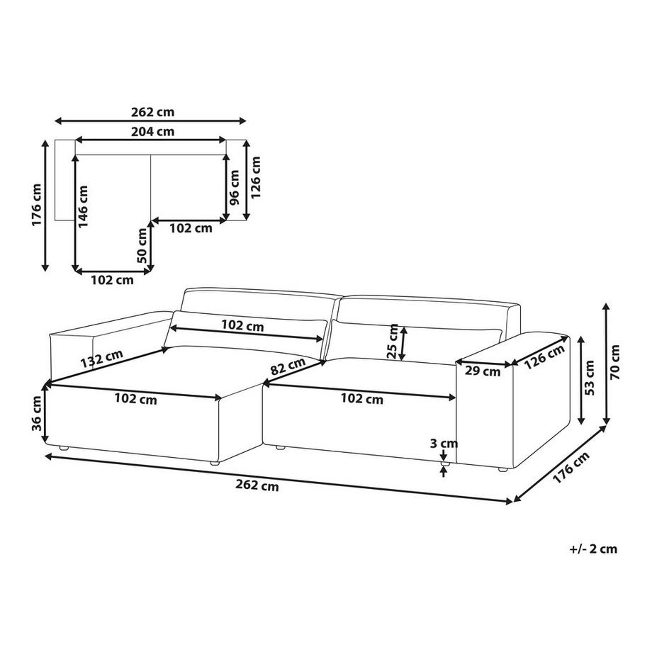 Beliani Ecksofa aus Stoff  HELLNAR  