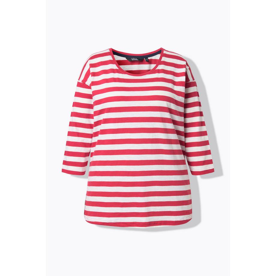 Ulla Popken T-shirt oversize rayé manches longues col rond  