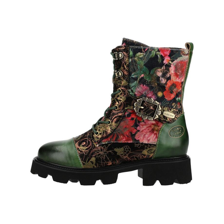 Laura Vita Floral Print Combat Boot  