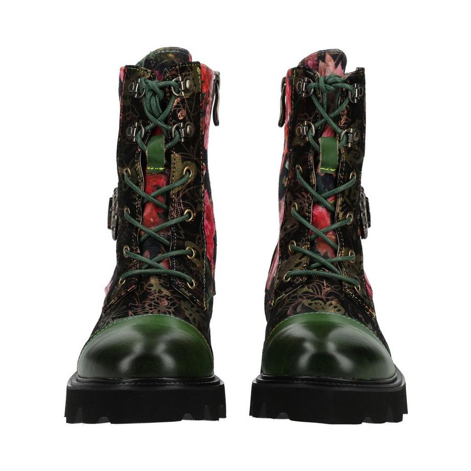 Laura Vita Floral Print Combat Boot  