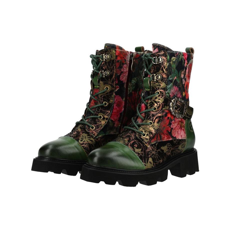 Laura Vita Floral Print Combat Boot  