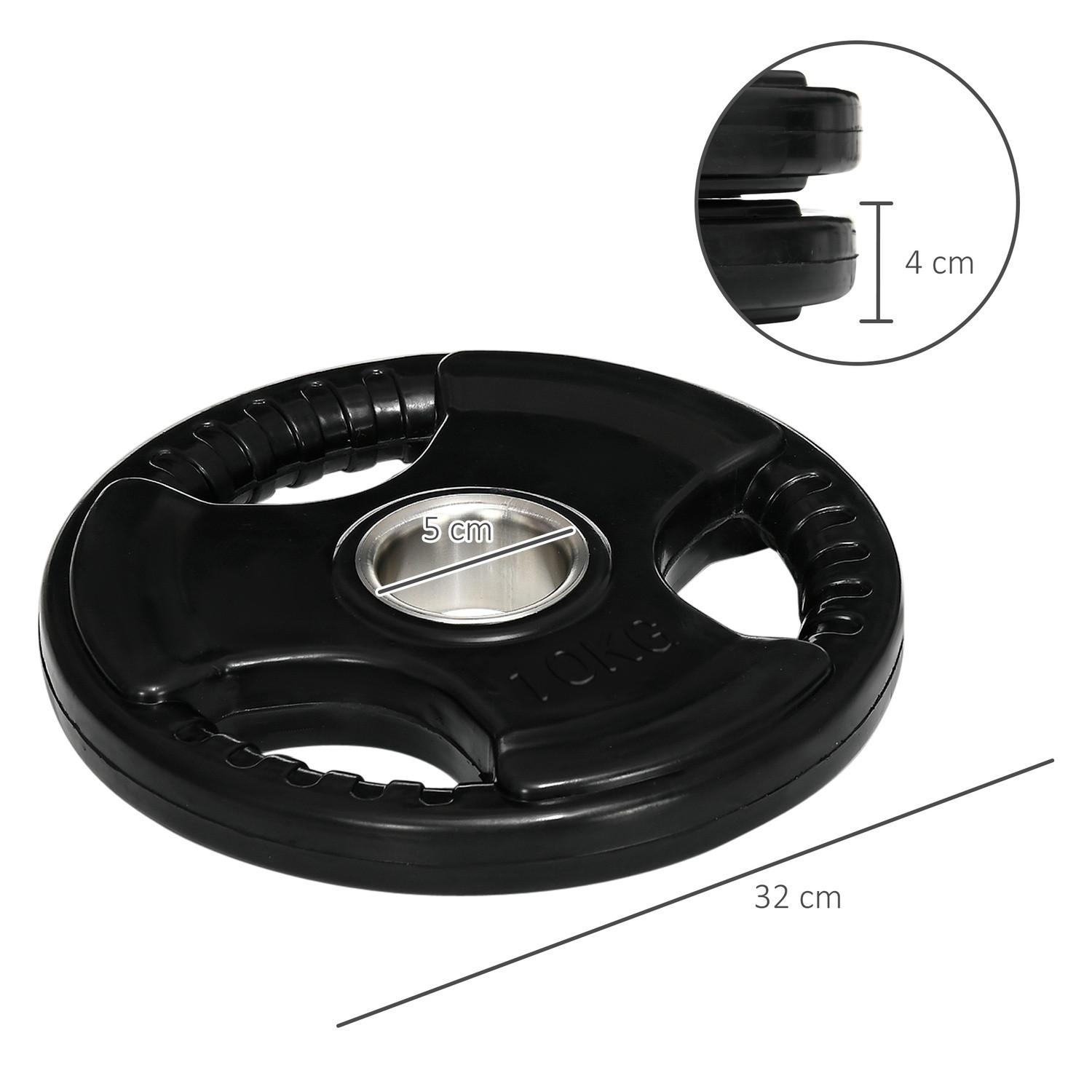 Northio  Set Di 2 Dischi Pesi Tri-Grip 2 X 10 Kg Dischi Olimpici Gommati, Adatti Al Pavimento, Foro Da 5 Cm, Tre Maniglie, Allenamento Della Forza 