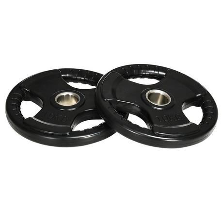 Northio  Set Di 2 Dischi Pesi Tri-Grip 2 X 10 Kg Dischi Olimpici Gommati, Adatti Al Pavimento, Foro Da 5 Cm, Tre Maniglie, Allenamento Della Forza 