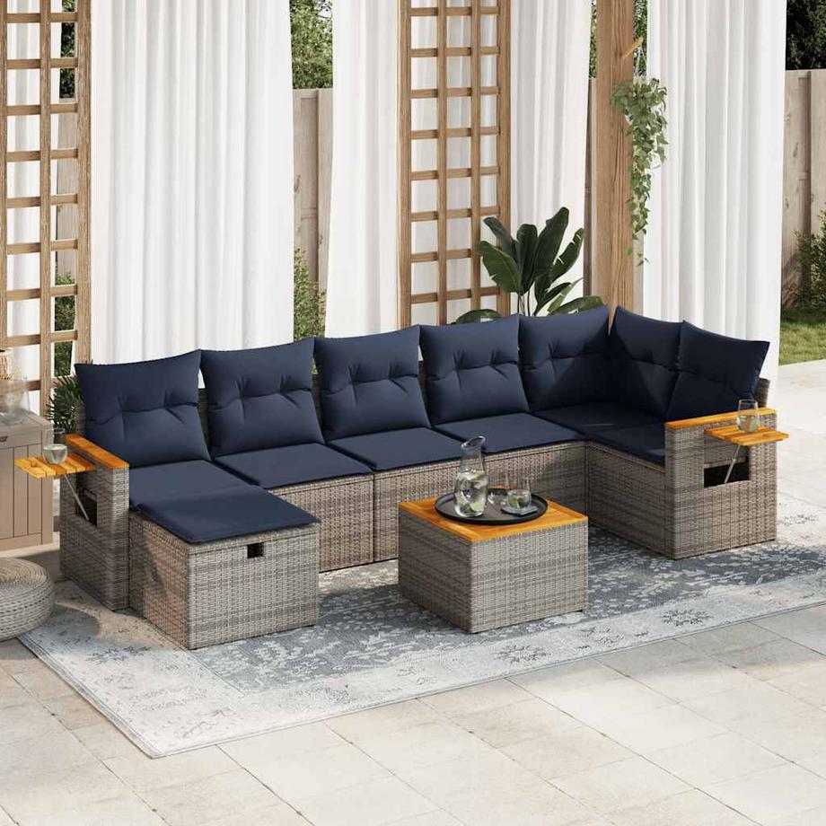 VidaXL Ensemble de canapés de jardin rotin synthétique  