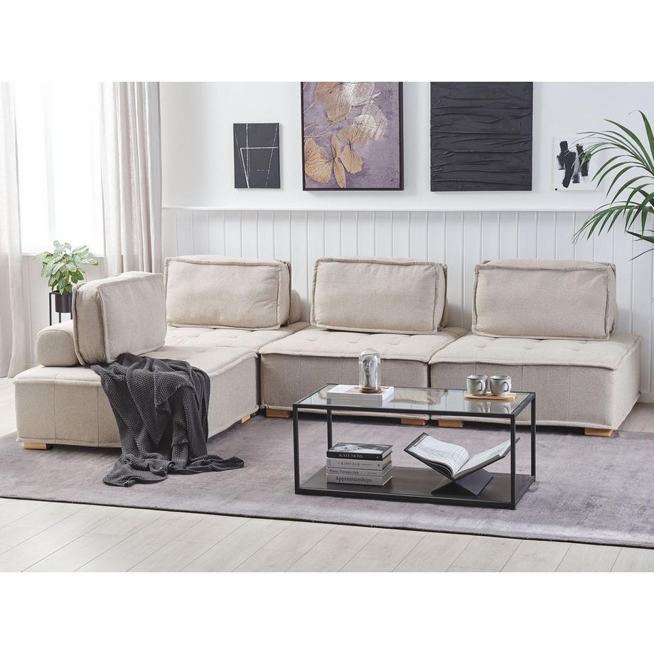 Beliani Ecksofa aus Stoff Modern TIBRO  