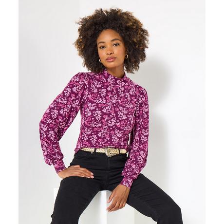 Joe Browns Top in Jersey Floreale Bacca Collo Alto  