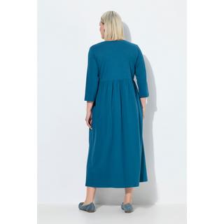 Ulla Popken Robe en jersey Coupe évasée Col tunisien Manches 3/4  