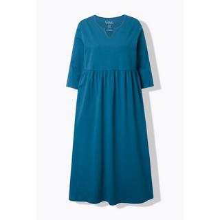 Ulla Popken Robe en jersey Coupe évasée Col tunisien Manches 3/4  