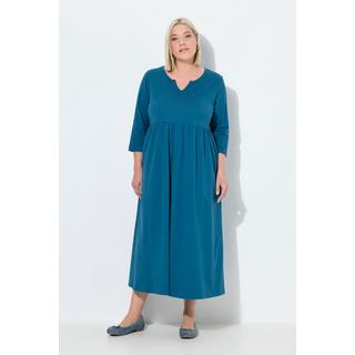 Ulla Popken Robe en jersey Coupe évasée Col tunisien Manches 3/4  