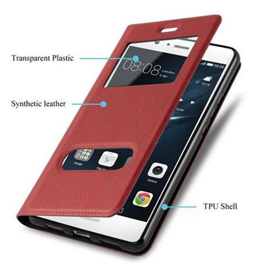 Cadorabo  Hülle für Huawei P9 LITE 2016 / G9 LITE Magnetverschluss, 2 Sichtfenstern 