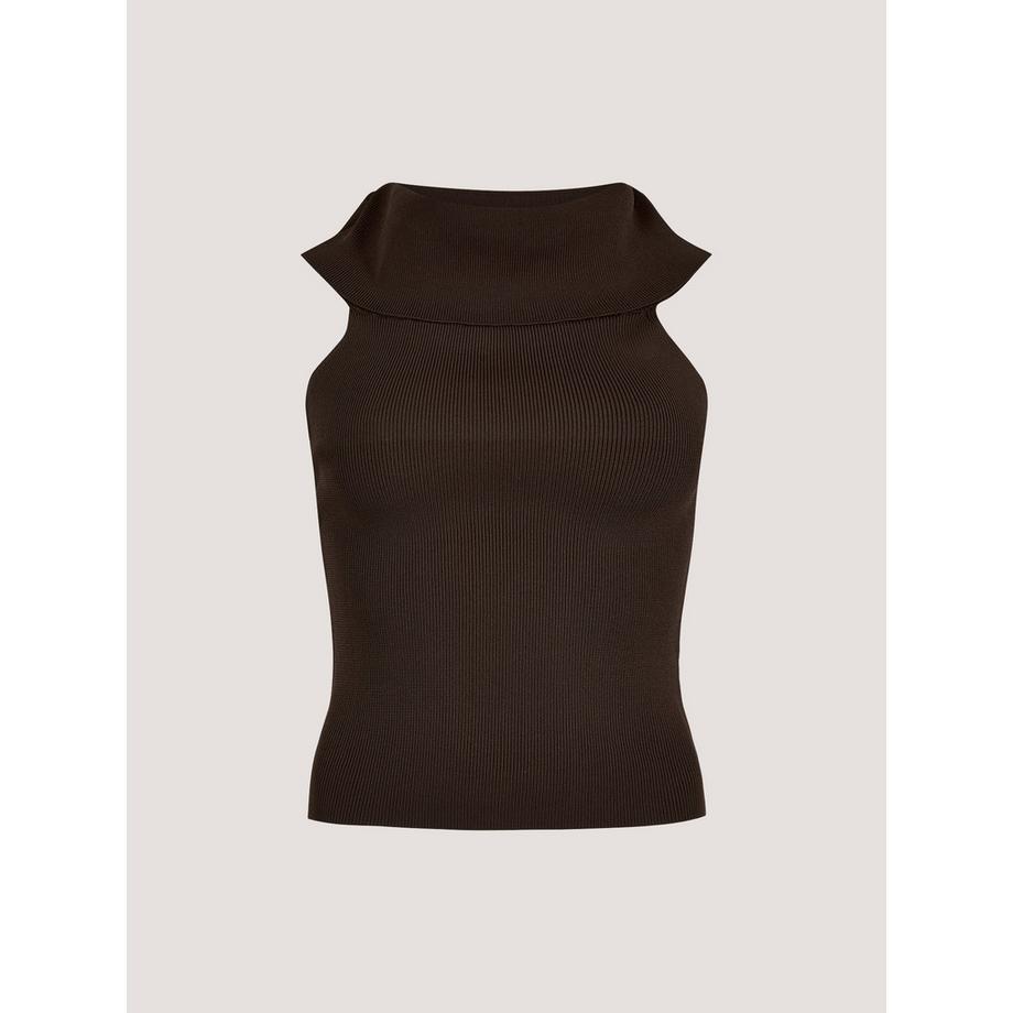 APRICOT Top Bardot a costine in maglia  