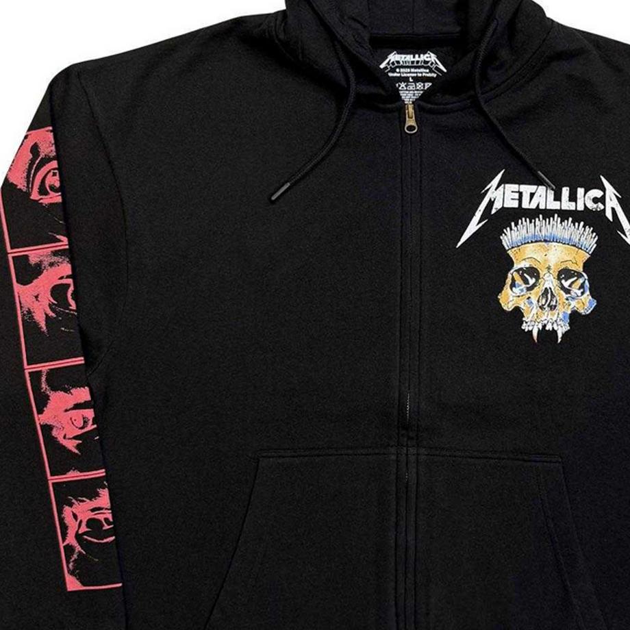 Metallica Felpa Con Cappuccio In Vertigo Con Zip Intera  