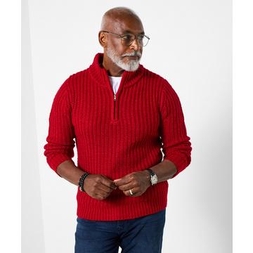 Strickpullover im Fischer-Stil mit langen Ärmeln