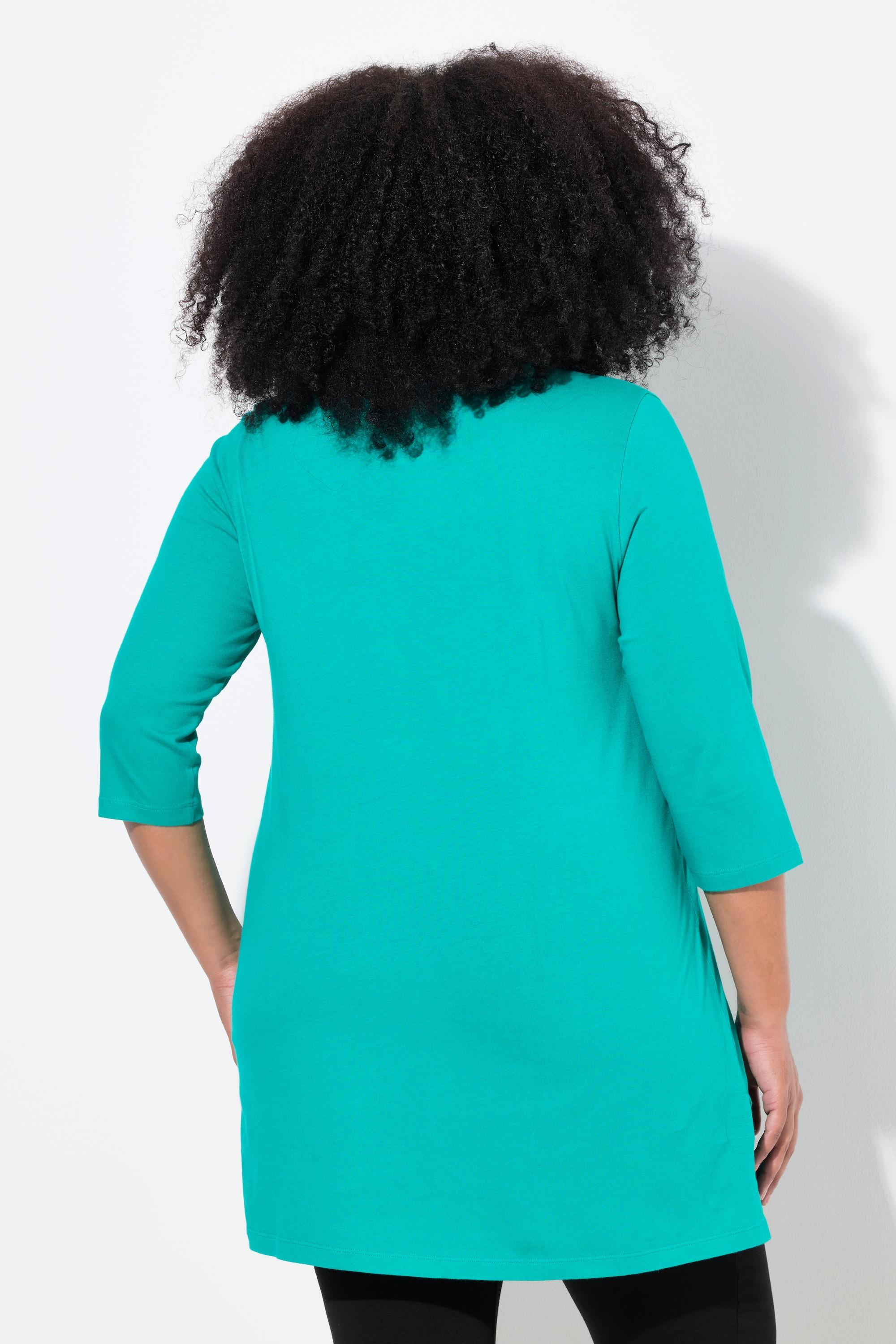 Ulla Popken Longshirt A-Linie Rundhalsausschnitt 3/4-Arm  