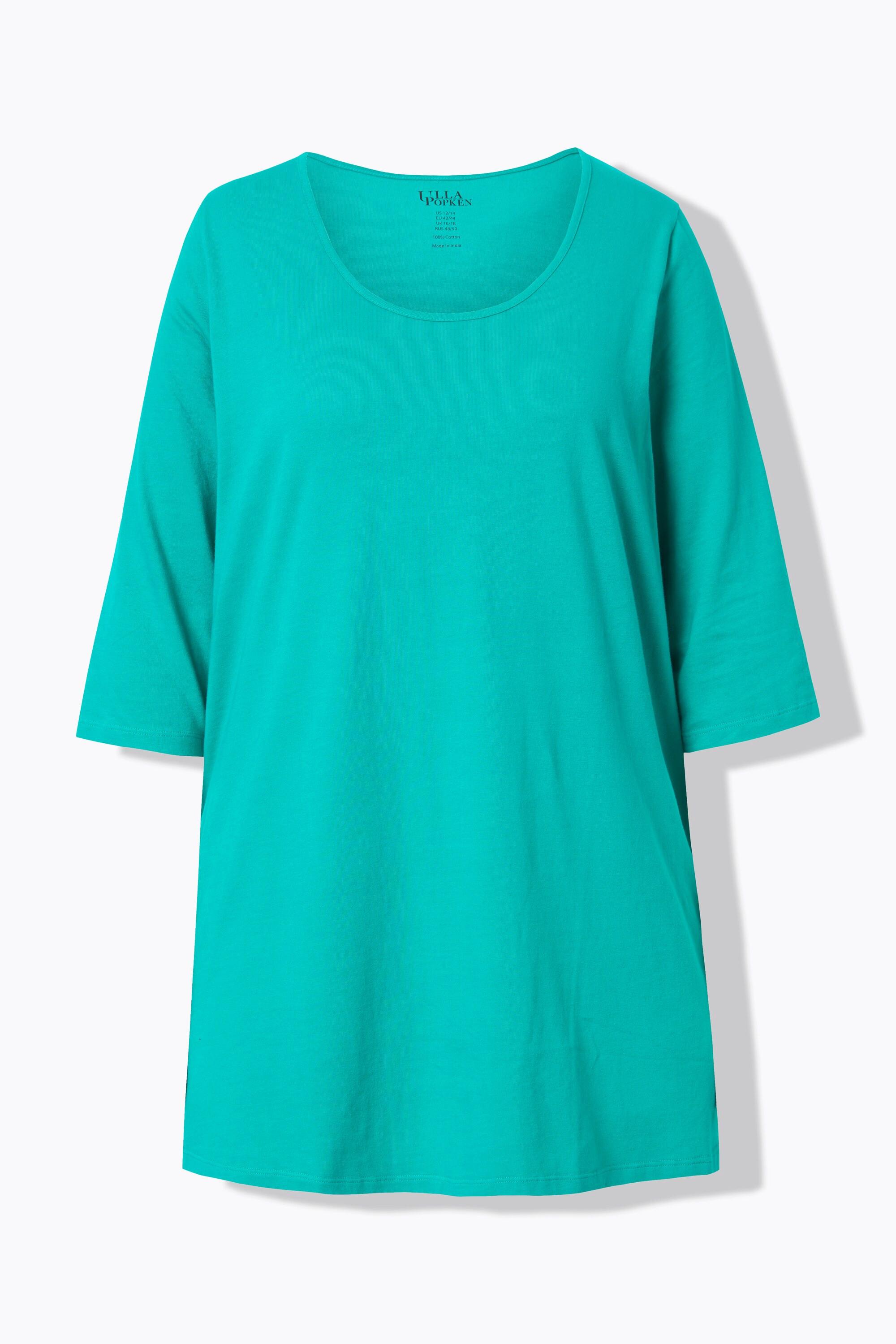 Ulla Popken Longshirt A-Linie Rundhalsausschnitt 3/4-Arm  