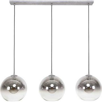 Suspension Bubble shaded 3L argent antique